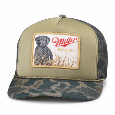 Miller High Life Black Lab Hunting Camo Trucker Hat