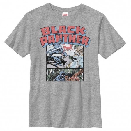 Black Panther Collage Gray Youth T-Shirt