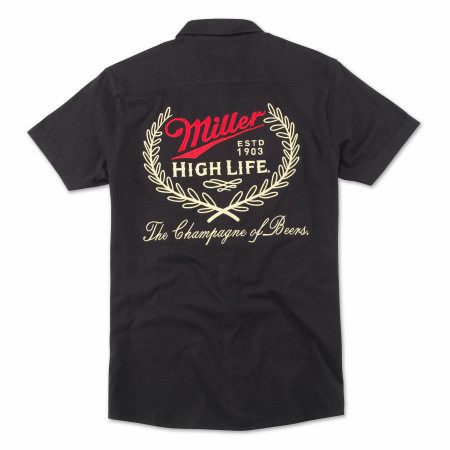 Miller High Life Brew Master Button Down Front and Back Print Shirt