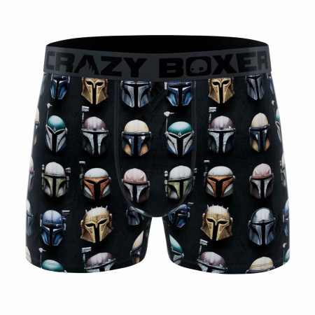 Crazy Boxers Star Wars The Mandalorian Helmets All Over Print Men's Boxer Briefs
