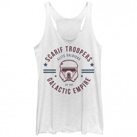 Star Wars Rogue One Scarif Troopers White Juniors Racerback Tank Top