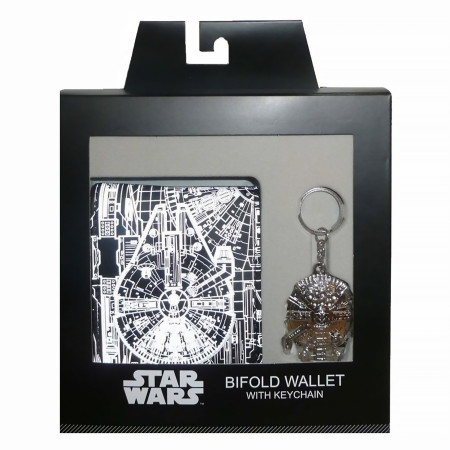 Star Wars Classic Millenium Falcon Bi-Fold Wallet & Keychain Gift Set