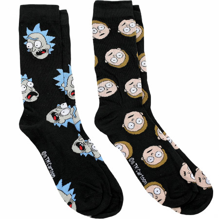Rick And Morty Bewilderment 2-Pair Pack of Casual Crew Socks