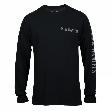 Jack Daniels Bottle Black Long Sleeve Tee Shirt