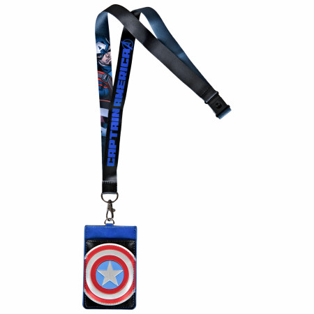 Marvel Captain America Shield Symbol ID Card Holder Lanyard