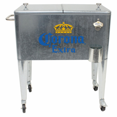 Corona Extra 60qt Steel Rolling Cooler With Bottle Opener