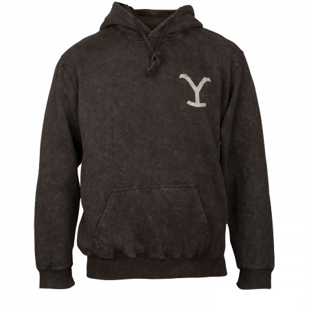 Yellowstone Dutton Ranch Montana Mineral Wash Pull-Over Pocket Hoodie
