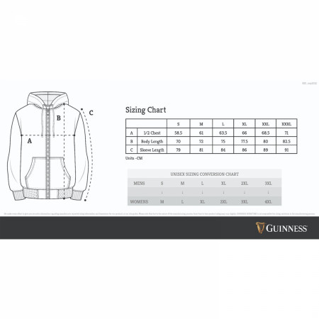 Guinness Vintage Black and Grey Label Lined Hoodie