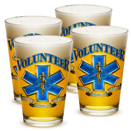 Four Pack Volunteer EMS Beer Pints