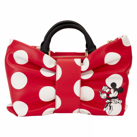 Minnie Mouse Rocks The Dots Figural Bow Crossbody Bag by Loungefly