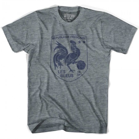 France Rooster Shield Soccer Gray T-Shirt