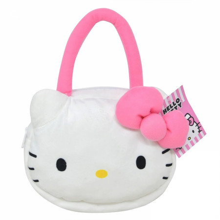Hello Kitty Face Shaped Plush Handbag