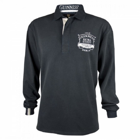 Guinness Blacked Washed Long Sleeve Rugby Jersey