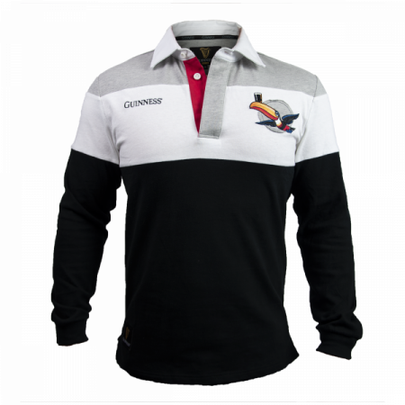 Guinness Black and White/Grey Toucan Rugby Long Sleeve Jersey