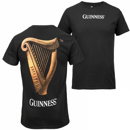 Guinness Harp Logo Front and Back Print T-Shirt
