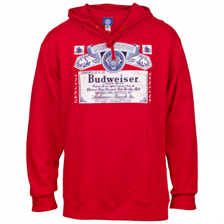 Budweiser Bottle Label Logo Red Hoodie
