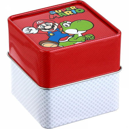 Super Mario Bros. Metallic Case Light Up Pop Top LCD Watch