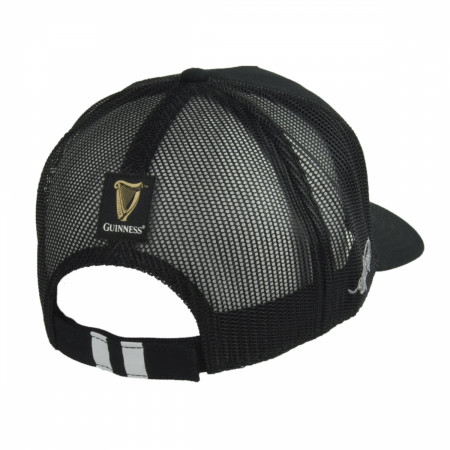 Guinness Harp Logo Trucker Premium Black & White Adjustable Cap