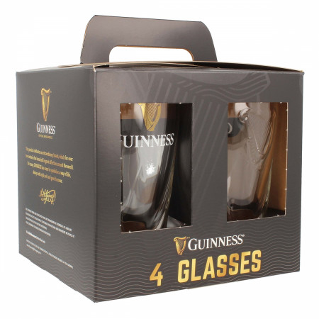 Guinness Harp Logo Gravity Pint Glasses 4-Pack