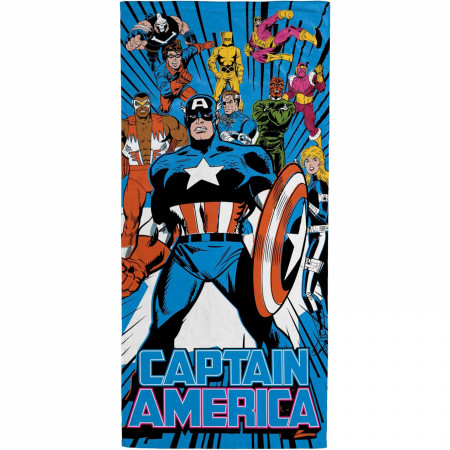 Captain America Comic Art Beach Towel