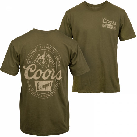 Coors Banquet Mountain Logo Front and Back Print T-Shirt
