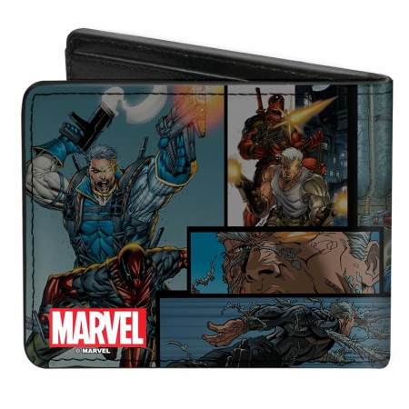 Cable and Deadpool Comic Scene Pose Bi-Fold Wallet