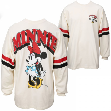 Minnie Mouse Varsity Logo Front and Back Long Sleeve Shirt