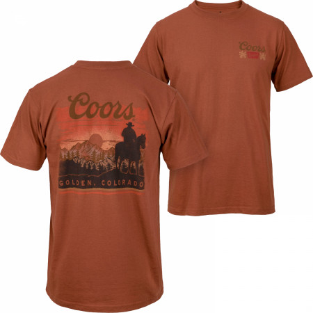 Coors Sunset in Golden Colorado Rust Colorway Front/Back Print T-Shirt