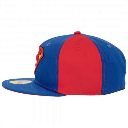 Superman Logo Blue & Red Panels New Era 59Fifty Fitted Hat