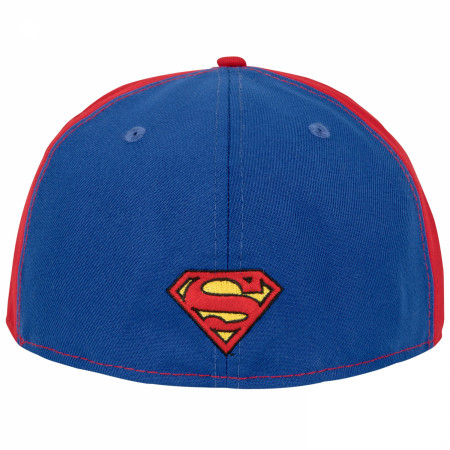 Superman Logo Blue & Red Panels New Era 59Fifty Fitted Hat