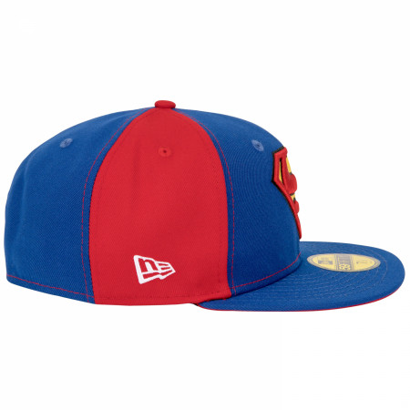 Superman Logo Blue & Red Panels New Era 59Fifty Fitted Hat