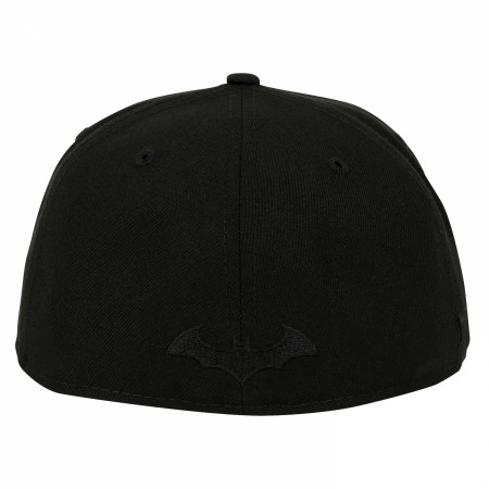 Batman Hush Logo Black on Black Colorway New Era 59Fifty Fitted Hat