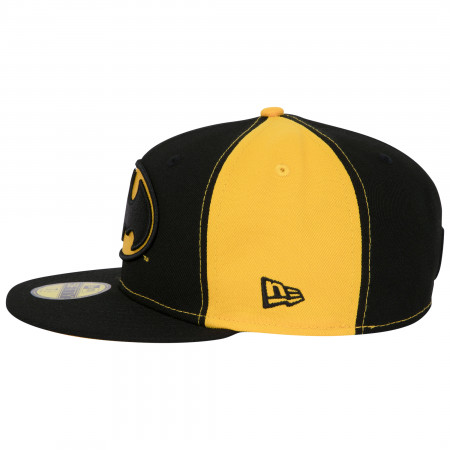 Batman Logo Black & Yellow Panels New Era 59Fifty Fitted Hat