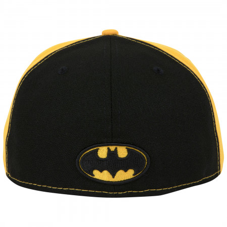 Batman Logo Black & Yellow Panels New Era 59Fifty Fitted Hat