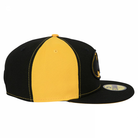 Batman Logo Black & Yellow Panels New Era 59Fifty Fitted Hat