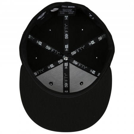 Superman Justice League Logo Black on Black New Era 59Fifty Fitted Hat