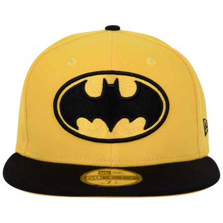 Batman Logo Yellow Colorway New Era 59Fifty Fitted Hat