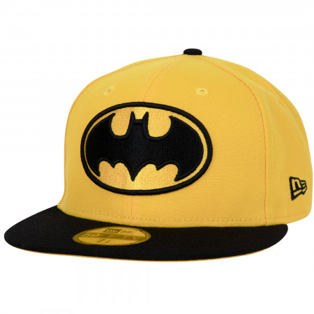 Batman Logo Yellow Colorway New Era 59Fifty Fitted Hat