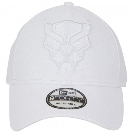 Black Panther White on White New Era 9Forty Adjustable Hat