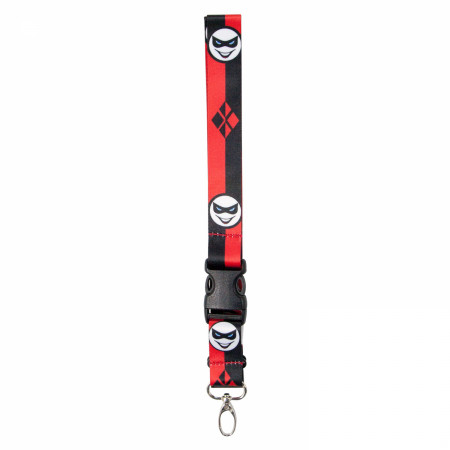 Harley Quinn Logo and Mask All Over Print Lanyard