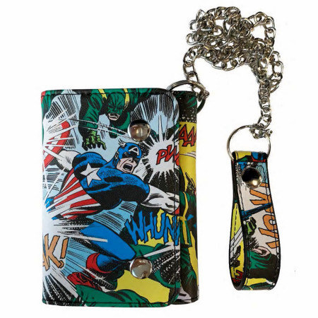 Captain America Bam! Trifold Chain Wallet