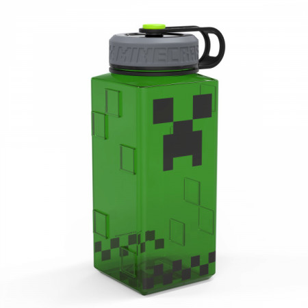 Minecraft Creeper 36oz Square Plastic Water Bottle