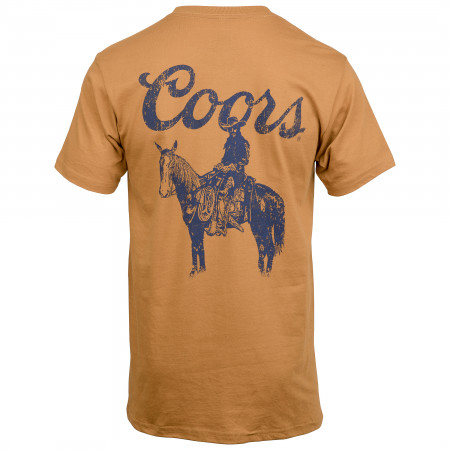 Coors Cowboy Print Front and Back Print T-Shirt