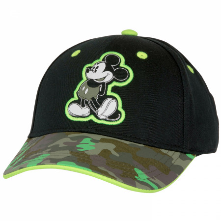 Mickey Mouse Embroidered Camo Youth Cap