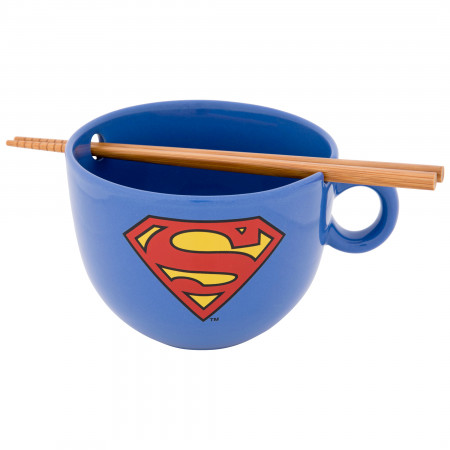 Superman Logo Ramen Bowl w/ Chopsticks