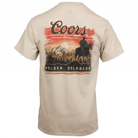 Coors Sunset in Golden Colorado Front and Back Print T-Shirt