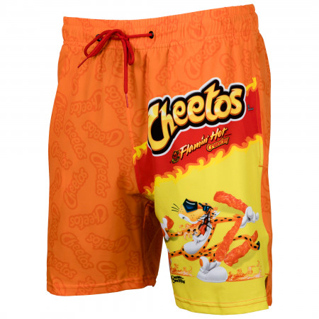 Flaming Hot Cheetos Bag 6" Inseam Lined Swim Trunks