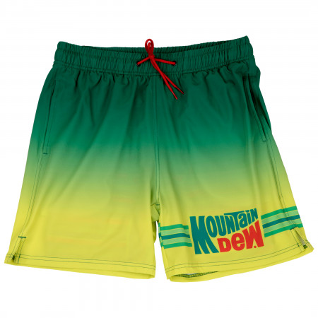 Mountain Dew Retro Logo 6" Inseam Lined Swim Trunks
