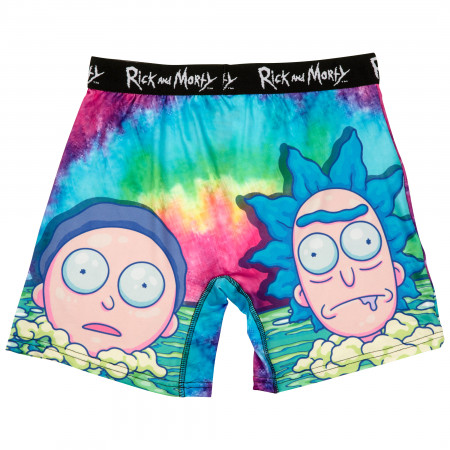 Rick and Morty Trippy Tie-Dye Boxer Briefs