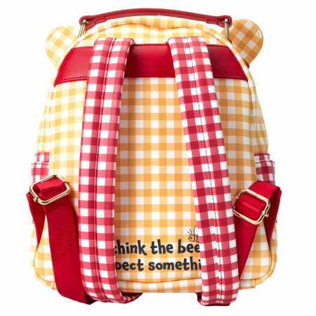 Disney Winnie the Pooh Character Face and Tummy Gingham Mini Backpack